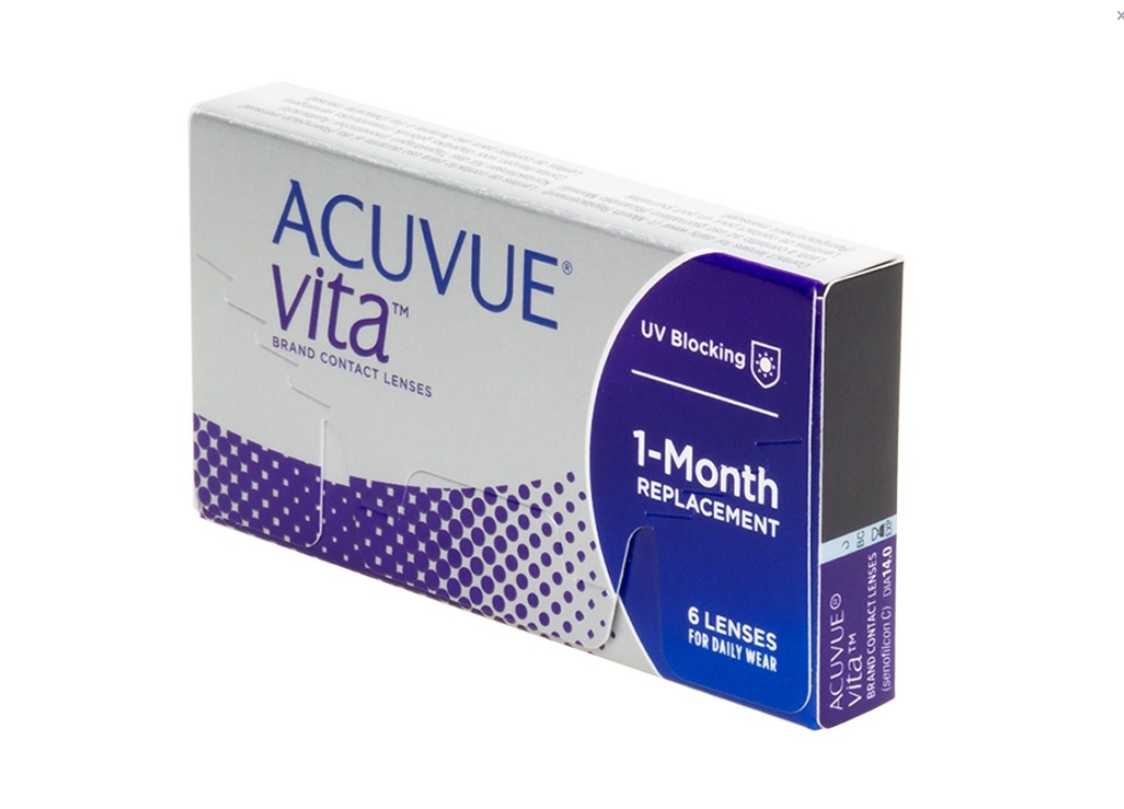 Acuvue Vita monthly disposable contact lens from Johnson & Johnson 6 pack